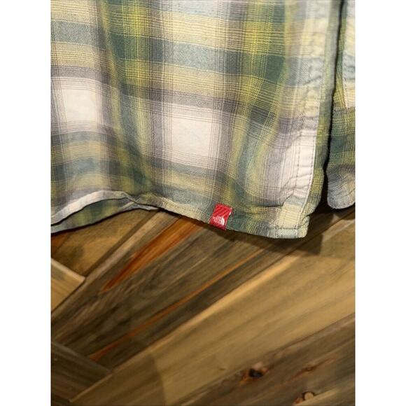 The North Face Shirt Men XLarge Green Plaid Flannel Long Sleeve Button Up - Picture 3 of 5